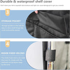Waterproof Shelf Cover,Outdoor 600D Heavy Duty Dustproof Storage Shelves Cover,48''x18''x72'' Shelf Covers for Wire Shelving with Zippers,Storage Rack Covers with Clear Front
