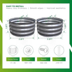 GARDMAX 2 Pack 2x2x1FT Galvanized Round Raised Garden Bed Kit, Metal Planter Boxes Outdoor with Easy Assembly, Large Garden Bed for Vegetables, Fruits, Flower, Herbs Silver