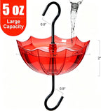 Ant Moat for Hummingbird & Oriole Feeders, 5 OZ x 2 Pack | 3.94 inch / 100 mm Diameter Red Umbrella Hanger Ant Guard with Large Capacity and Hooks