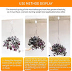 3Pcs Retractable Plant Hanger - Upgrade Plant Pulleys for Hanging Plants, Easy to Raise and Lower, Suitable for Garden Flower Pots, Hanging Planter, Bird Feeder (3Pcs-White)