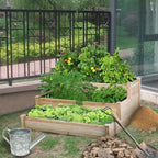 Yaheetech 3 Tier 47 x 47 x 22in Raised Garden Bed Horticulture Outdoor Elevated Flower Box Tiered Garden Bed Wooden Vegetables Growing Planter for Backyard/Patio/Gardener