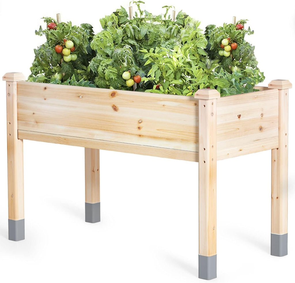 mixc 331lb capacity sturdy wooden raised garden bed, main product view