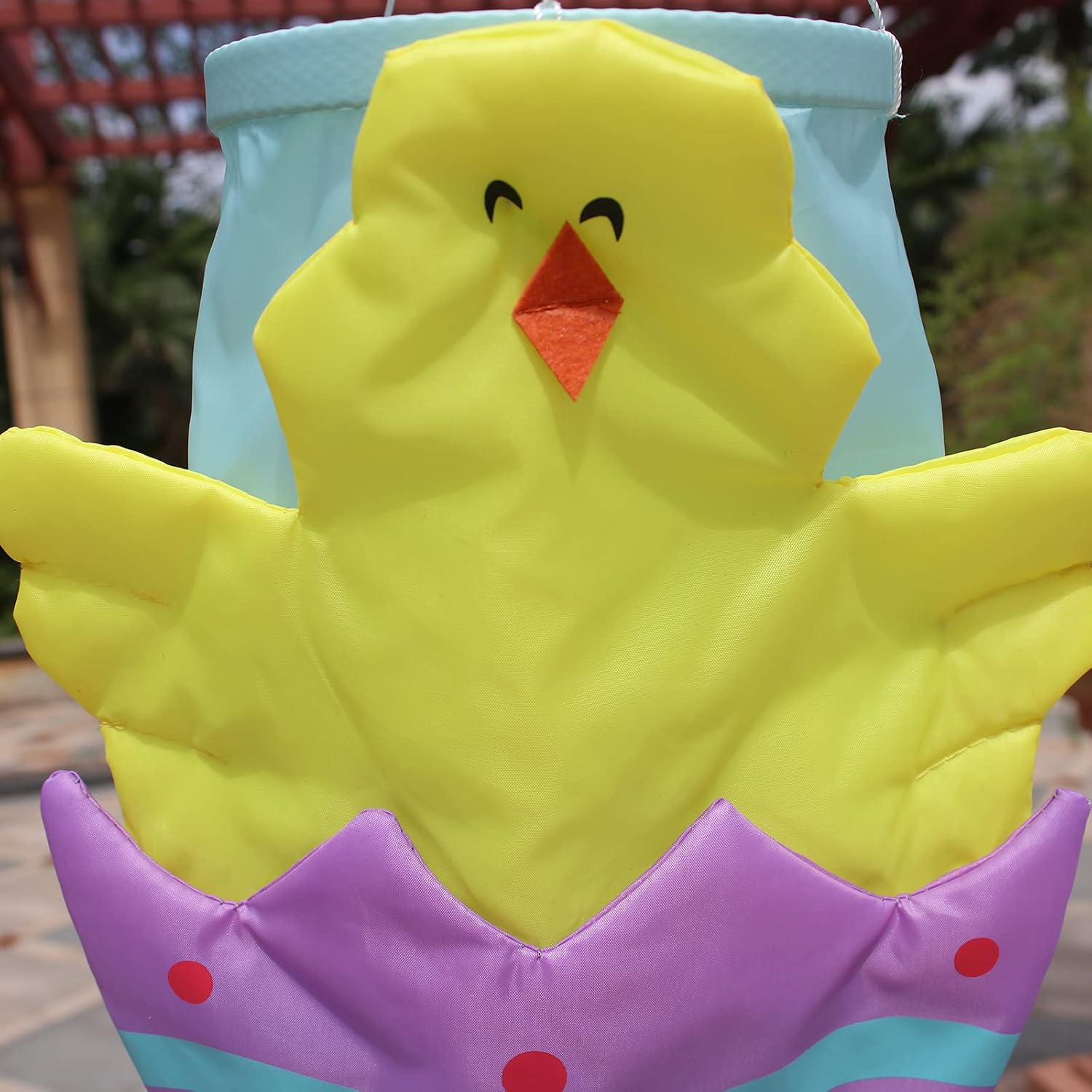 59 Inch Easter Egg Chick Windsock for Spring Garden Decorations Durable Hanging Wind Sock for Home Party Farmhouse Yard Outdoor Hanging Wind Socks Décor
