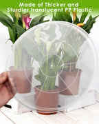 PACETAP 12 inch 5 Pack Plant Saucer Pot Tray, Large Thickened PP Plastic Flower Planter Water Drip Trays for Indoor Outdoor Garden, Semi-Transparent Planter Water Catcher for Pot, Plant Dish