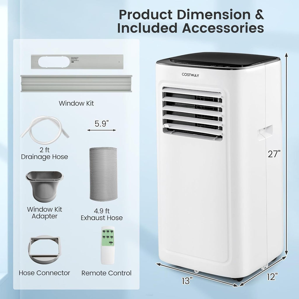 costway portable air conditioner, 9000 btu portable ac on a desk or shelf