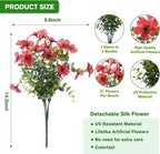 Artificial Flowers for Outdoor,Silk Flowers No Fade Fake Plastic Flowers UV Resistant Faux Plants for Outdoors Outside Front Porch Hanging Planter Window Box Garden Home Decoration,13 Pack(Red)