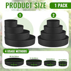 4 Pcs Plant Grow Bags 4 Tiered Strawberry Planter Tower Fabric Raised Garden Beds, 39 Inch Nonwoven Strawberry Pyramid Planter for Vegetables Flower Herbs Gardening Outdoor Growing (Black)
