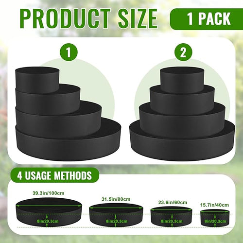 4 Pcs Plant Grow Bags 4 Tiered Strawberry Planter Tower Fabric Raised Garden Beds, 39 Inch Nonwoven Strawberry Pyramid Planter for Vegetables Flower Herbs Gardening Outdoor Growing (Black)