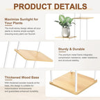 4 Tier Plant Stand Indoor Outdoor, Wood Metal Corner Shelf, Multiple Flower Pot Rack Holder Shelves, Planter Shelf Display Storage Organizer for Patio Living Room Balcony (White)