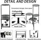 Plant Stand Indoor Outdoor, 3/4 Tier 30" Tall Metal Flower Pot Holder Shelves for Multiple Plants, Multi Tiered Planter Rack Display Shelf for Patio Garden Living Room Corner(Black)