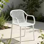 UV-Resistant Outdoor Dining Chairs, Set of 4 (White) | UV-Resistant, Sackable, No Assembly Needed, 300lb Capacity, Plastic Modern Armchairs for Patios