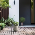 Kante 8.2" Dia Round Concrete Planter, Outdoor Indoor Large Plant Pots Containers with Drainage Hole and Rubber Plug for Home Garden Patio, Weathered Concrete