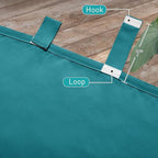 NICETOWN 2 Panels Peacock Teal Patio Curtainss Outdoor Waterproof with Self-Adhesive Tab Top, Thermal Insulated Heat & Cold Blocking Outdoor Curtainss for Easy Hanging & Sliding, W52 x L95