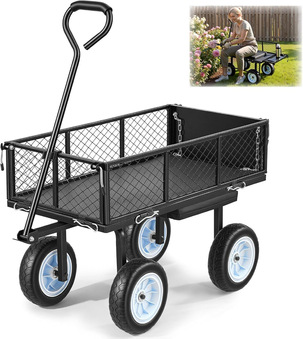 vevor 500 lbs steel garden cart with work, main product view