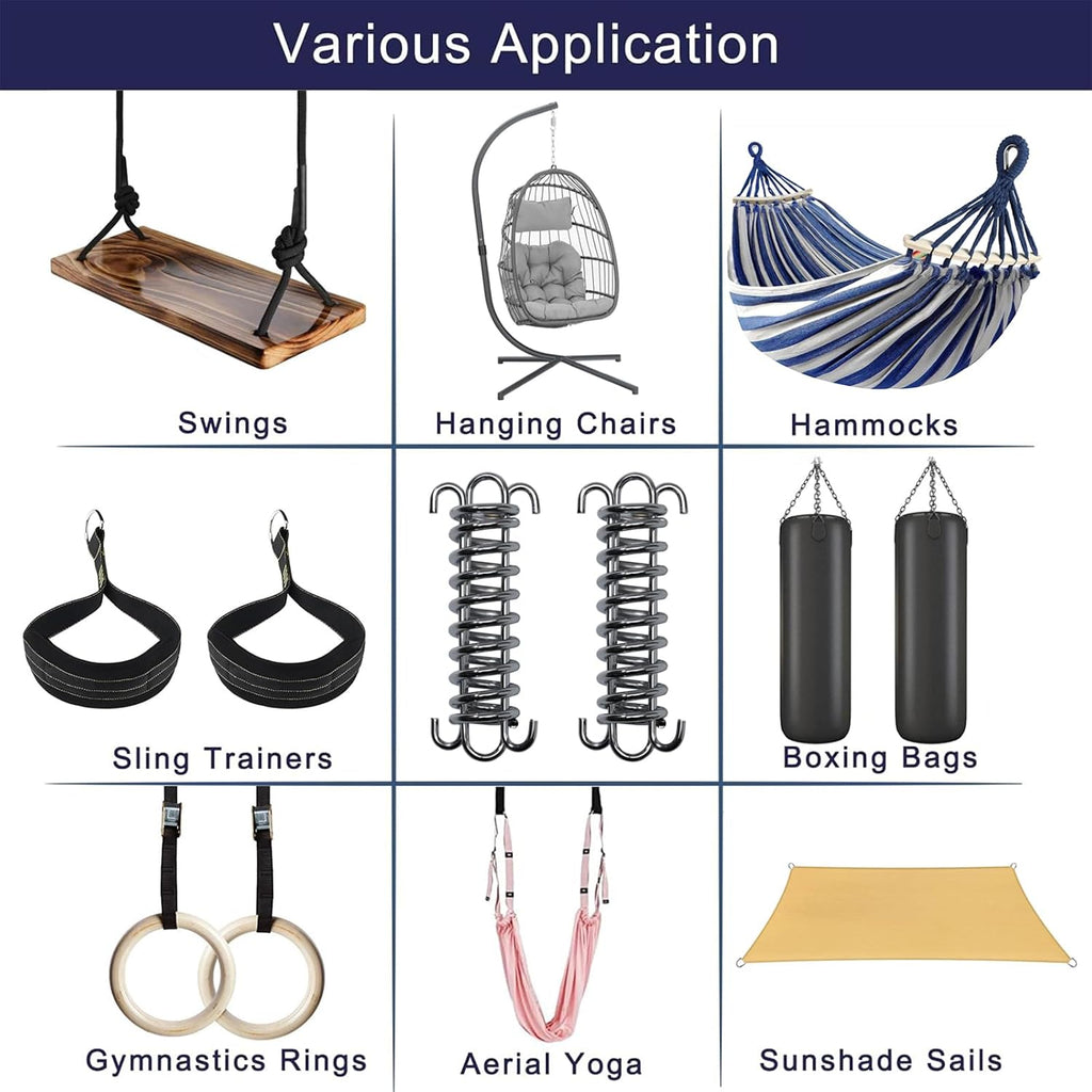2Pcs Premium Porch Swing Spring with Weight Capacity of 300 Lb,Heavy-Duty,Stainless Steel Spring for Hammock Chair,Punching Bag and More