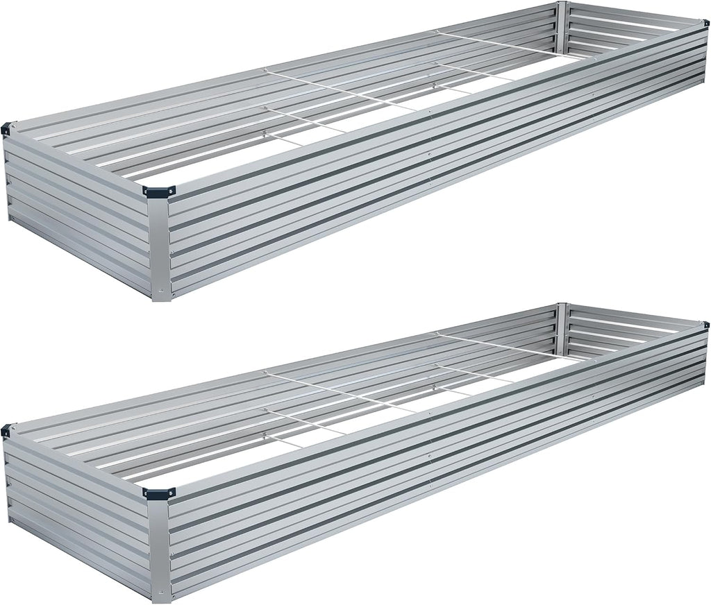 diiyiv 2pcs 12x4x1ft galvanized raised garden bed kit,vegetable, main product view