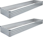 diiyiv 2pcs 12x4x1ft galvanized raised garden bed kit,vegetable, main product view