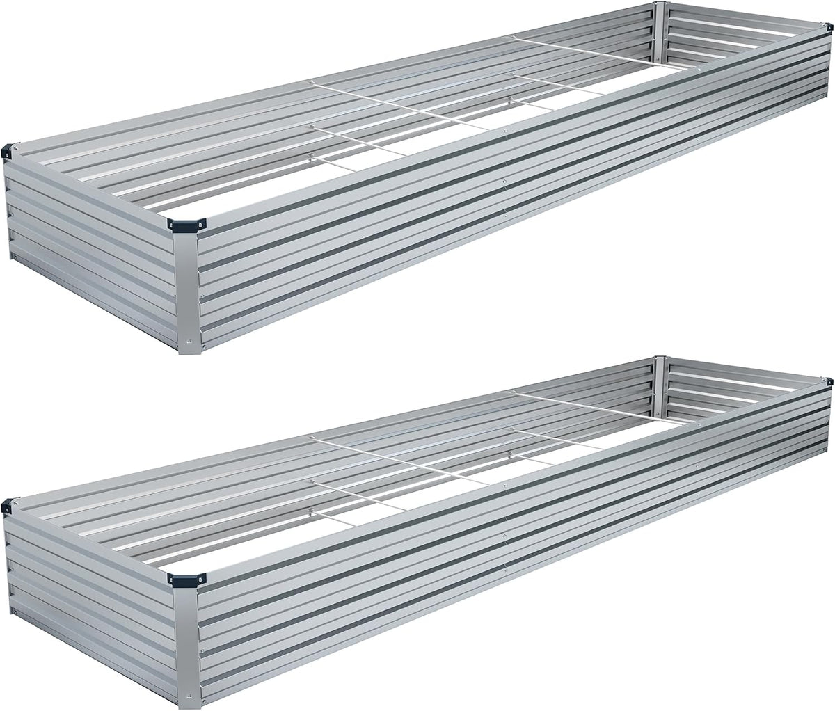 diiyiv 2pcs 12x4x1ft galvanized raised garden bed kit,vegetable, main product view