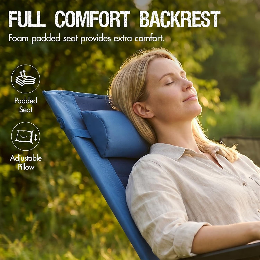 Portal Portable Zero Gravity Chair, Lounge Chair Outdoor Oversized Zero Gravity Chair Folding Lounge Chair with Adjustable Pillows and Cup Holder for Poolside Backyard and Lawn, Support 350lbs