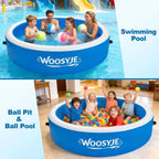 Inflatable Swimming Pool for Adults & Kids, Heavy Duty Drop-Stitch Above Ground Pool, 94.5in Diameter, 227 Gallon Capacity, No Tools Required, Includes Pump