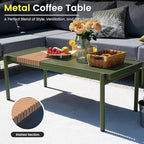Sundale Outdoor 5 Pieces Patio Furniture Set, Metal Sectional Sofa Patio Conversation Set with Coffee Table, Modern Patio Corner Couch for Balcony, Porch, Sunroom