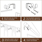 1” Diameter brown curtain rod Itself is 30 to 144 inch. 1 Pack Fits 30-142 inch, 66 to 120 inch Windows with Heavy Duty Adjustable brown curtain rods Splicing Metal Extra Long Curtain Rod