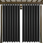 Outdoor Patio Curtain Waterproof Darkening Thermal Insulated Indoor Curtains for Bedroom, Porch, Living Room, Pergola, Cabana, W105 x L120 Extra Wide Room Divider, Dark Gray, Set of 2 Panels