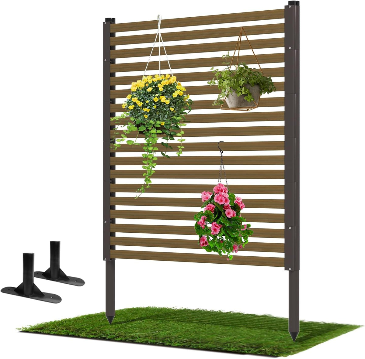 outdoor privacy screen fence with base feet 3.0ft, main product view