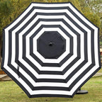 Sunnyglade 9' Patio Umbrella Outdoor Table Umbrella with 8 Sturdy Ribs (Black and White)