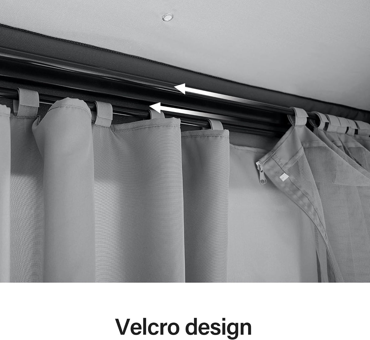 lausaint home gazebo replacement privacy curtains 10'x13' with showing dimensions