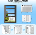 antarctic star 10,000 btu window air conditioner, window, side view