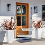 Veradek V-Resin Indoor/Outdoor Taper Planter (White, 26 inch - 2 Pack with 2 Saucer Trays)