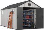 jocoevol heavy duty storage shed, 8x15ft resin outdoor, main product view
