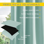 NICETOWN 2 Panels Waterproof Outdoor Curtains Fixed Grommet & Back Tab on Top & Bottom, Thermal Insulated Keep Rain & Sun Out Privacy Windproof Outdoor Draperies with Rope, W52 x L72, Aqua Blue