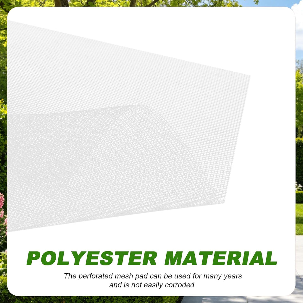 lasuroa 10pcs Flower Pot Hole Mesh Pad | 11.8x7.8 Inch Bonsai Mesh Drainage Screens Plant Pot Drainage Meshes for Preventing Clart Leakage (White)