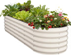 pattiumo galvanized raised garden bed 8×2×1.5 ft, round, main product view