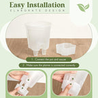 Self Watering Pots for Indoor Plants with Deep Reservoir and High Drainage Holes for Outdoor Plants and Flowers, Bare Root Planter (4.72'',Clear,12 Pcs)