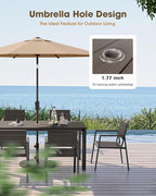 Outdoor Patio Dining Chairs Set of 2, Aluminum & HDPS All-Weather Dining Chairs for Deck, Lawn, Backyard, Pool (Charcoal)