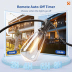 addlon 200FT(50FT*4) LED Outdoor Lights Waterproof Patio Lights with 64 Shatterproof ST38 Replaceable Bulbs(4 Spare), Dimmable Outside Hanging Light Connectable for Porch, Backyard