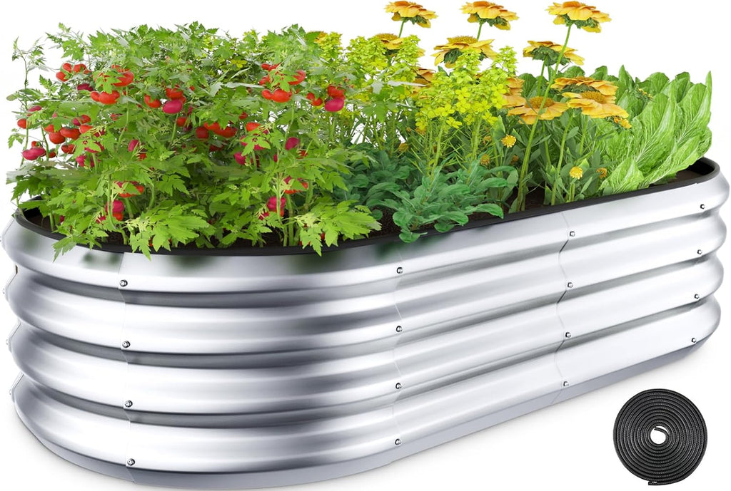 winpull raised garden bed kit, 4x2x1 ft galvanized, main product view