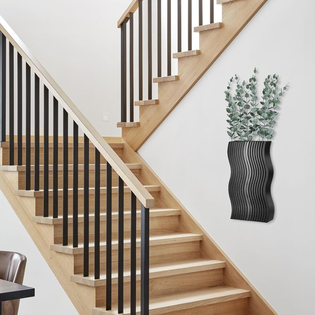 2 Pack Wall Decor Wood Wall Planters for Indoor Plants, Modern Wall Planter for Bathroom, Kitchen, Dining Room, Living Room Wall Decor, Farmhouse Wall Vase for Decor Dried Flowers and Faux Greenery