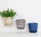 Gepege 6 Inch White Ceramic Planter, Plant Pot with Drainage Holes and Saucers for Indoor Plants, Birthday for Women Mom