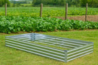 3 Pack 6x3x1FT Galvanized Raised Garden Bed Kit, Outdoor Metal Planter Box for Vegetables, Bottomless Rectangular Gardening Bed with Support Rods, Tool-Free Assembly, Silver