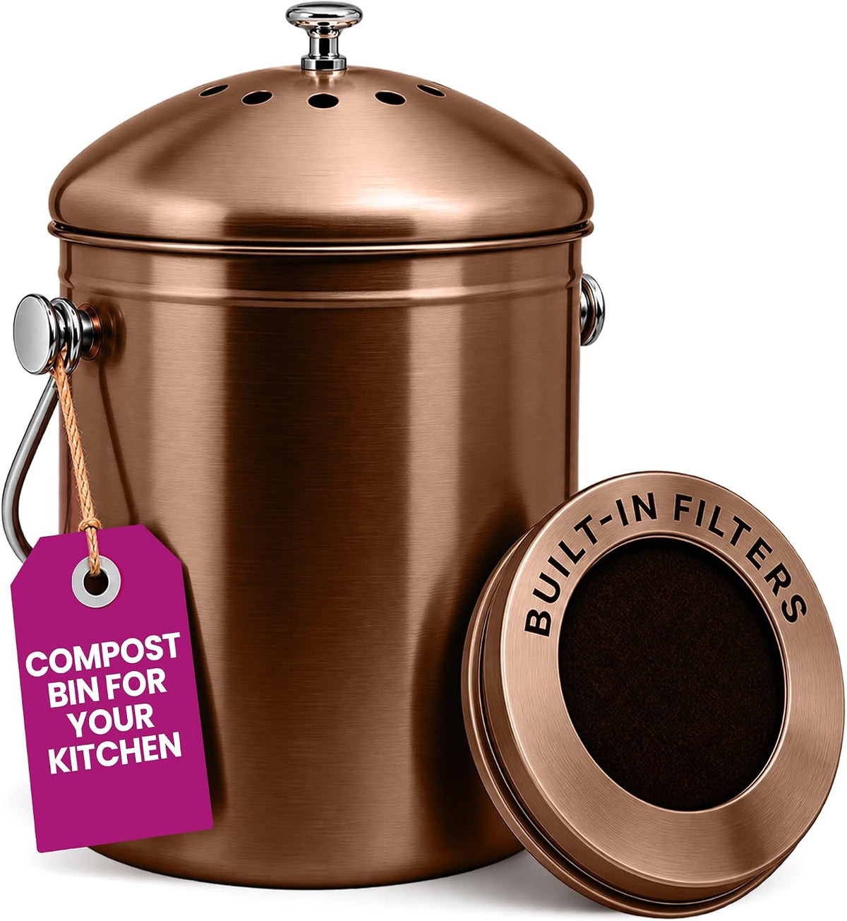 epica kitchen compost bin for kitchen countertops, 1.3, main product view