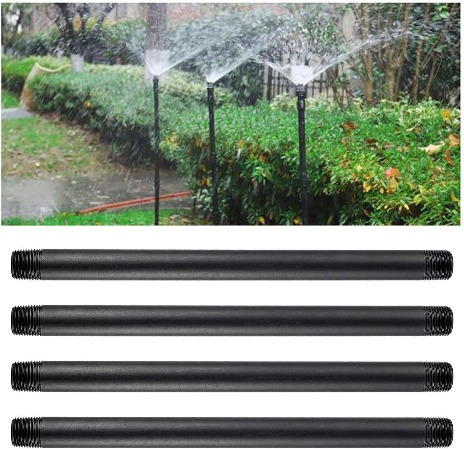 12 Pcs 1/2 Inch Double Male Threaded Head Pipe Riser | 12 Inches Multifunctional NPT Sprinkler Riser Extensions for Lawn Irrigation, Sprinkler Upgrade(NPT Sprinkler Extension)