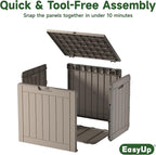 EasyUp 36 Gallon Outdoor Storage Box Waterproof, Resin Outdoor Deck Box, Lockable Deck Boxes for Garden Tools Equipment and Cushions (Gray)