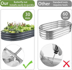 2 Pack Raised Garden Bed Kits, 4x2x1FT Green Oval Galvanized Outdoor Planter Beds, Easy Assembly Metal Raised Bed for Vegetables, Flowers & Herbs