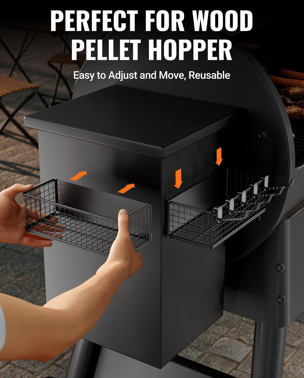 1 Pack Magnetic Storage Bin for Traeger Grills, Z GRILLS, PIT BOSS | Traeger Accessories with 5 Hooks, Compatible with Traeger Pro 22, Pro 34, Pro 575, Pro 780, Ironwood 885, Ironwood 650