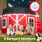 w&o farmhouse barn inflatable fort with lights &, package contents