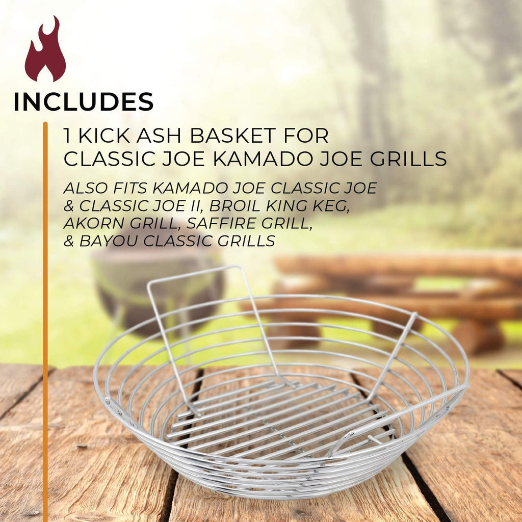 Stainless Steel Charcoal Ash Basket for Kamado Joe Classic - Classic Kamado Grill Charcoal Basket Accessory - Designed in Wisconsin